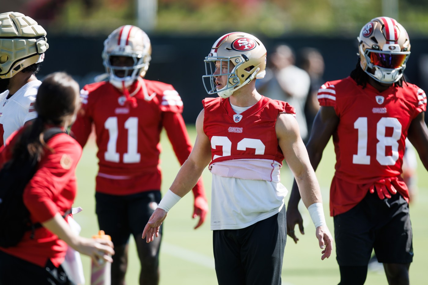 49ers RB McCaffrey says little, says enough about MNF opener plan after August calf injury