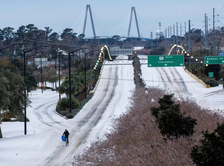 Winter storm spreads peril, snowy fun across Deep South