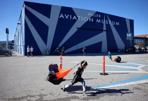 Photos: Footballs go flying at Hiller Aviation Museum before the big game