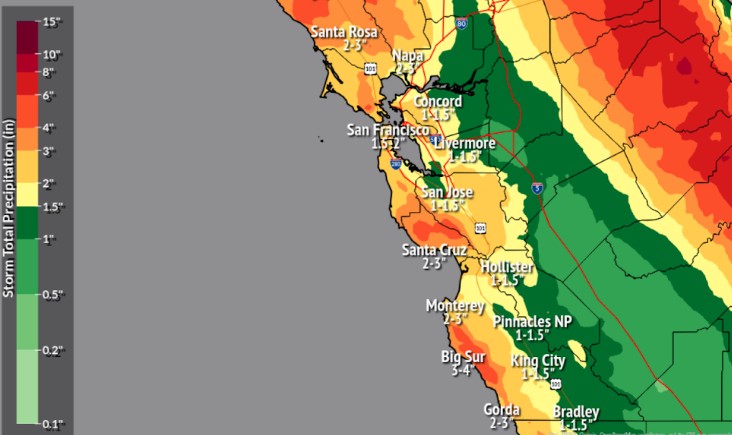 Bay Area weather: Rain, gusty winds and snow on local peaks expected for much of this week