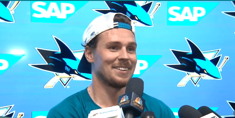 After tough road back to NHL, new Sharks defenseman enjoys unforgettable night