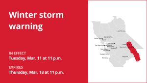 Winter storm warning issued for Yosemite from Tuesday to Thursday