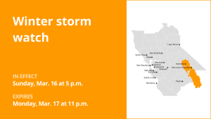 Winter storm watch affecting Yosemite for Sunday and Monday – up to 18 inches of snow