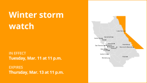 Winter storm watch issued for the Greater Lake Tahoe Area from Tuesday to Thursday – up to 2 inches of snow