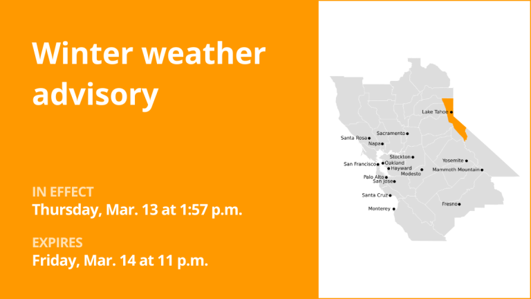 Winter weather advisory for the Greater Lake Tahoe Area until Friday night